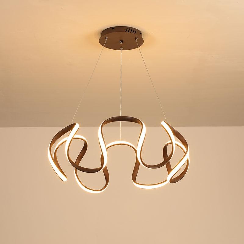 Modern Abstract Chandelier, PVC Aluminum Statement Light for Living Room Dining