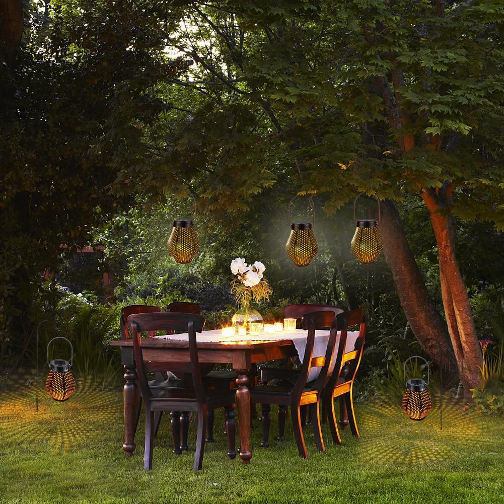 Garden Lantern Solar Powered Outdoor Modern Shadow Light