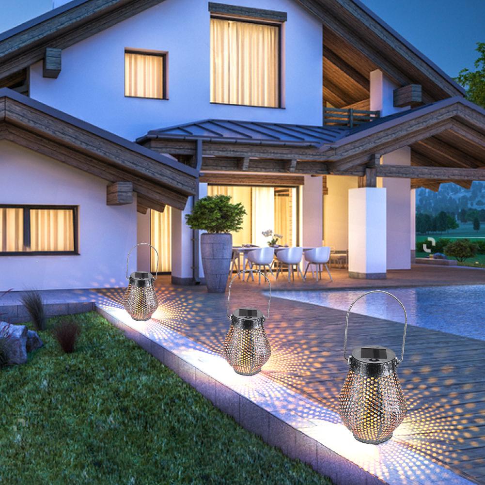 Garden Lantern Solar Powered Outdoor Modern Shadow Light
