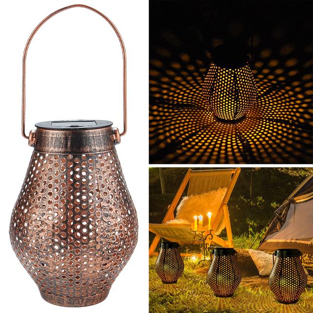 Garden Lantern Solar Powered Outdoor Modern Shadow Light