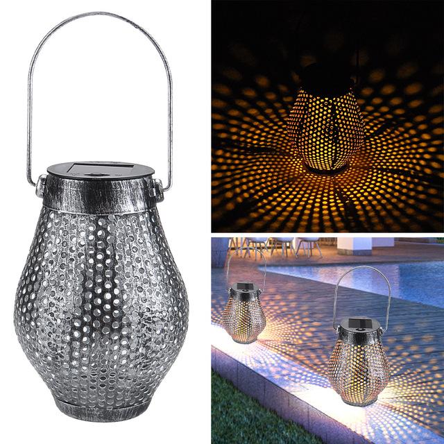 Garden Lantern Solar Powered Outdoor Modern Shadow Light
