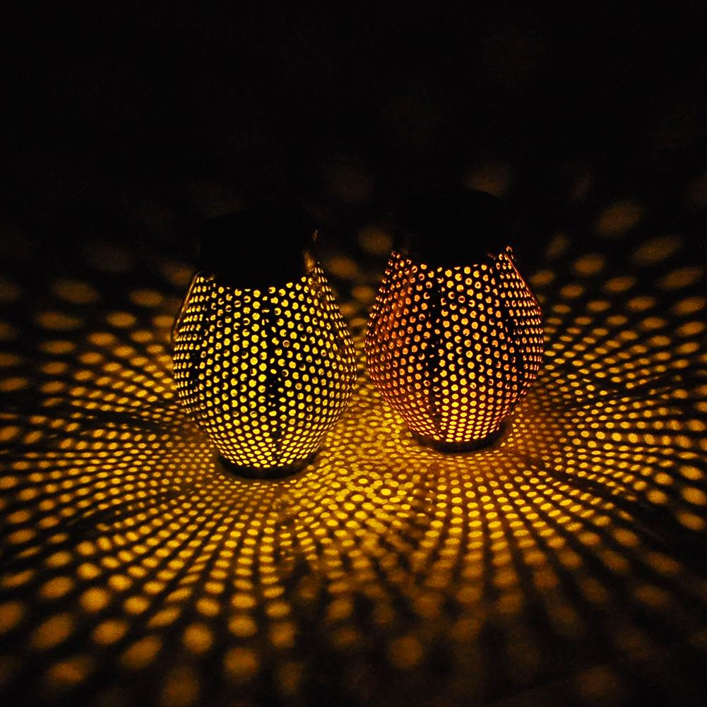 Garden Lantern Solar Powered Outdoor Modern Shadow Light
