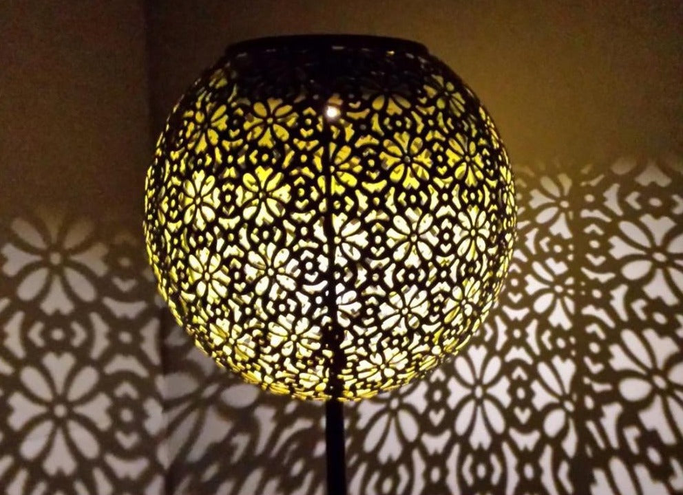 Garden Lantern Solar Powered Outdoor Modern Shadow