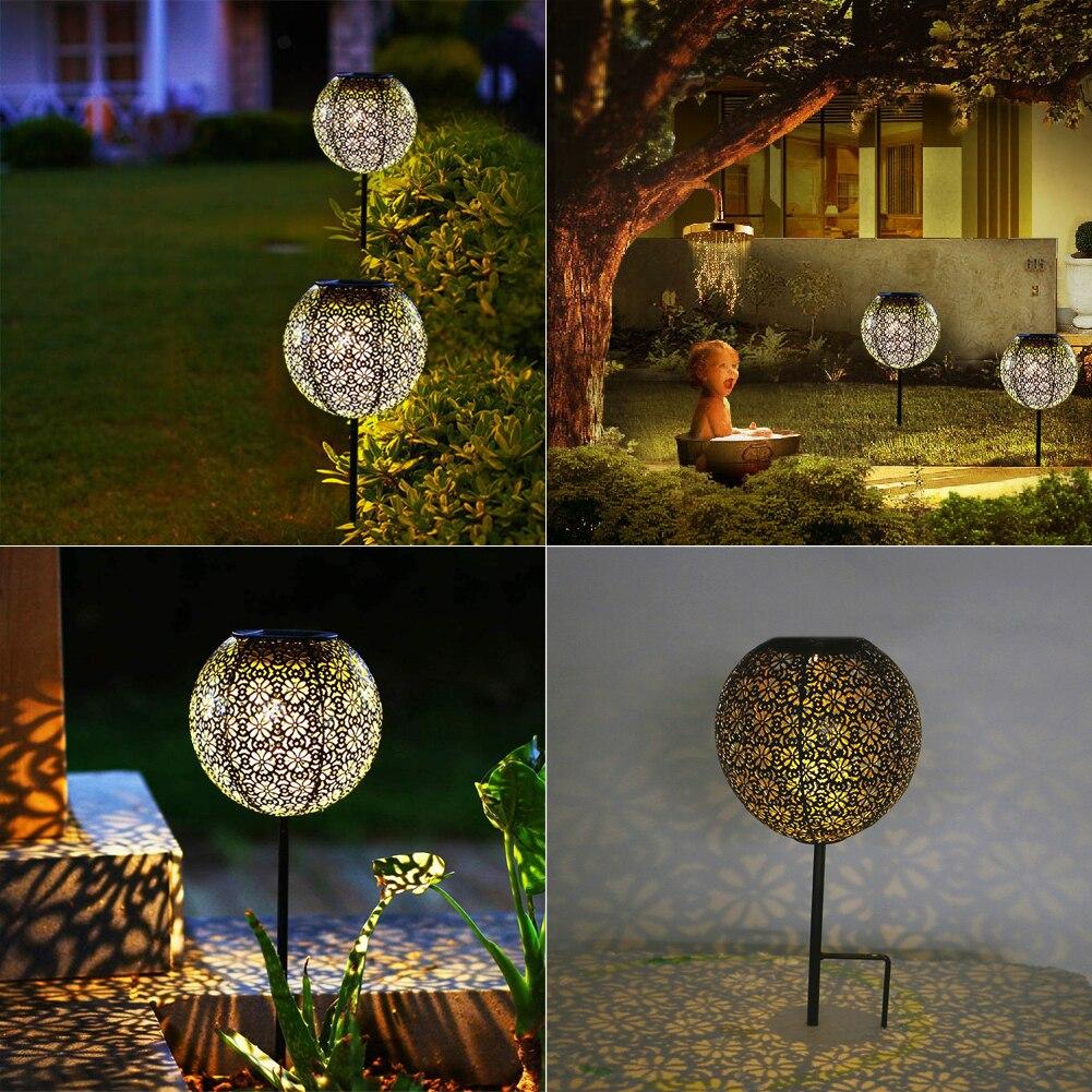 Garden Lantern Solar Powered Outdoor Modern Shadow