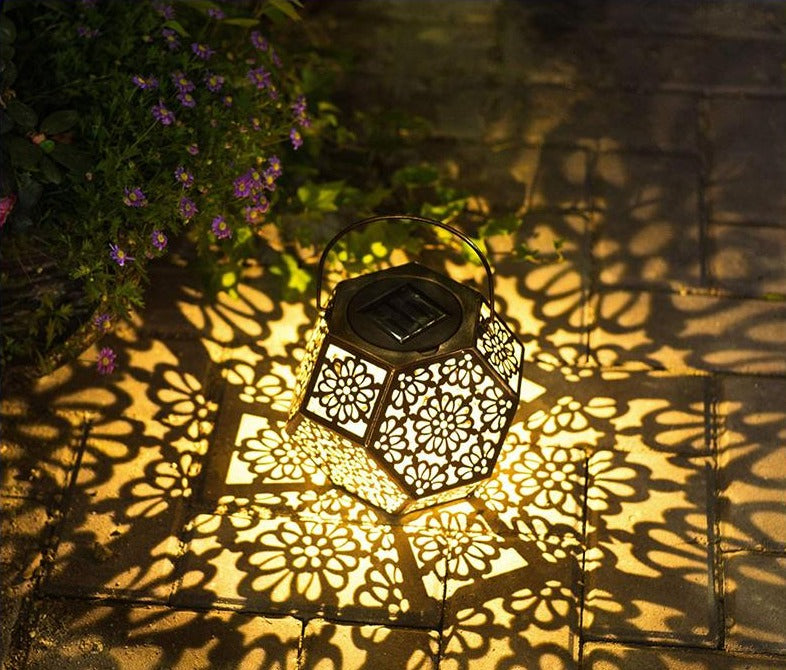 Solar Garden Lantern Geometric Modern Outdoor LED