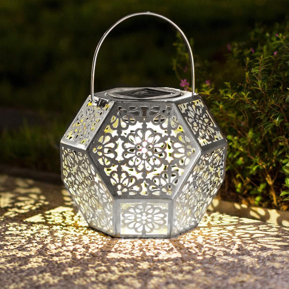 Solar Garden Lantern Geometric Modern Outdoor LED