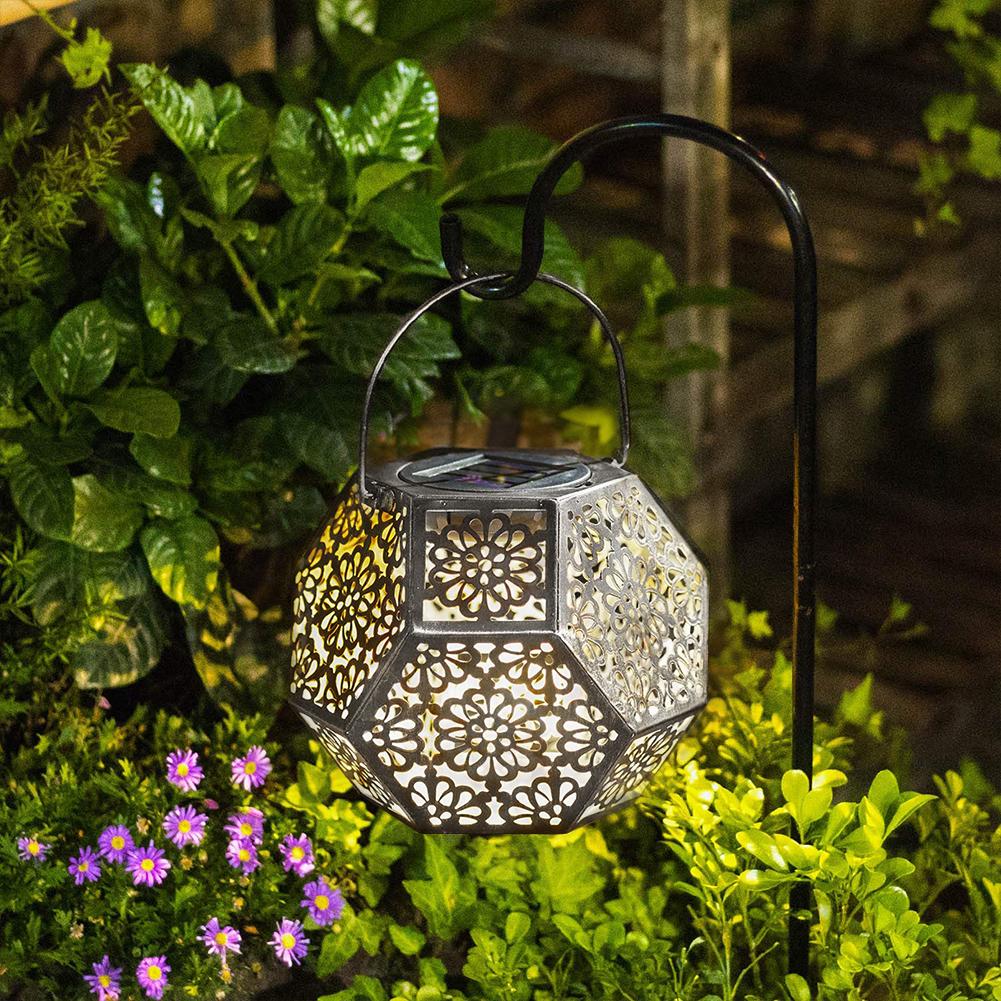 Solar Garden Lantern Geometric Modern Outdoor LED