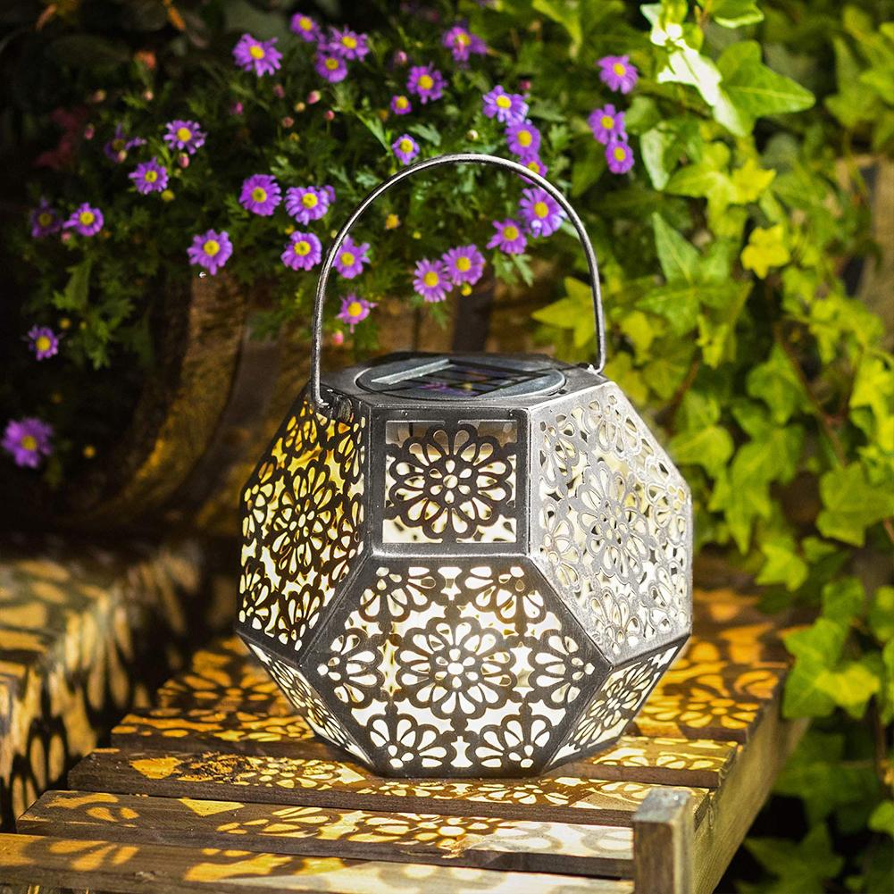 Solar Garden Lantern Geometric Modern Outdoor LED