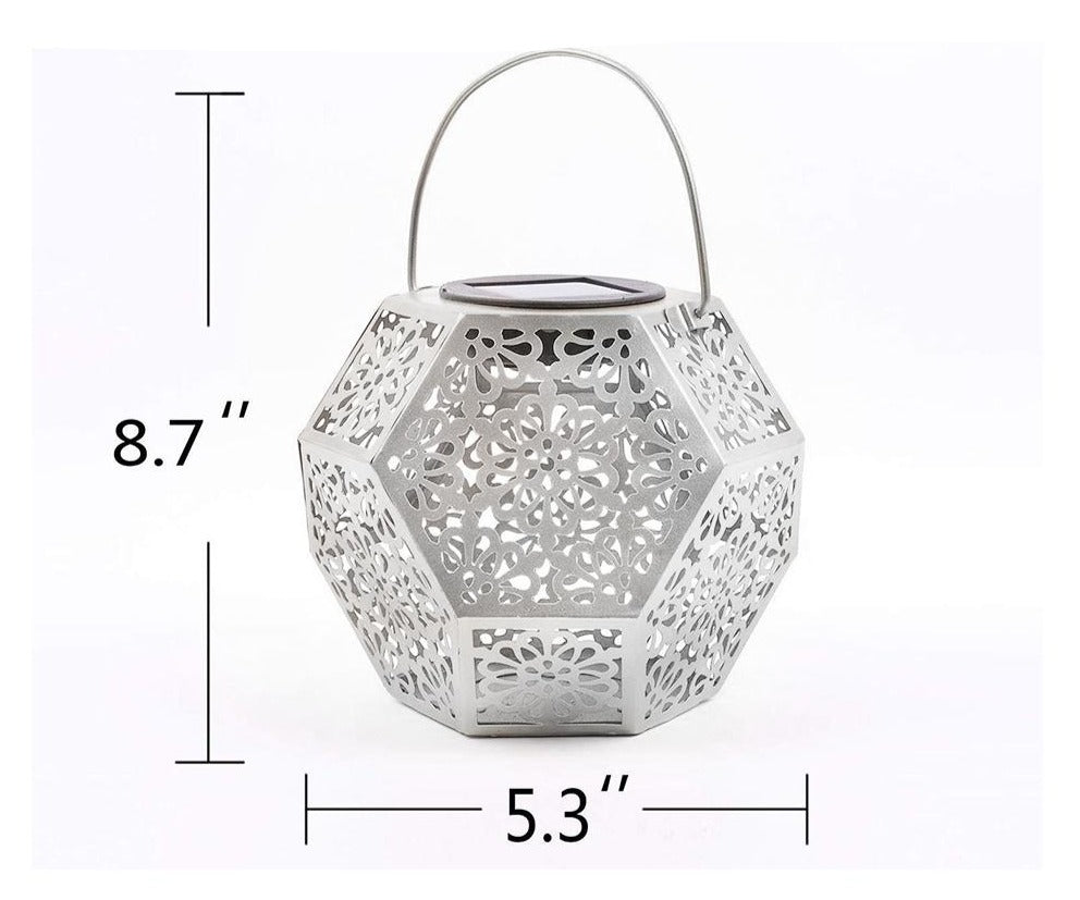 Solar Garden Lantern Geometric Modern Outdoor LED