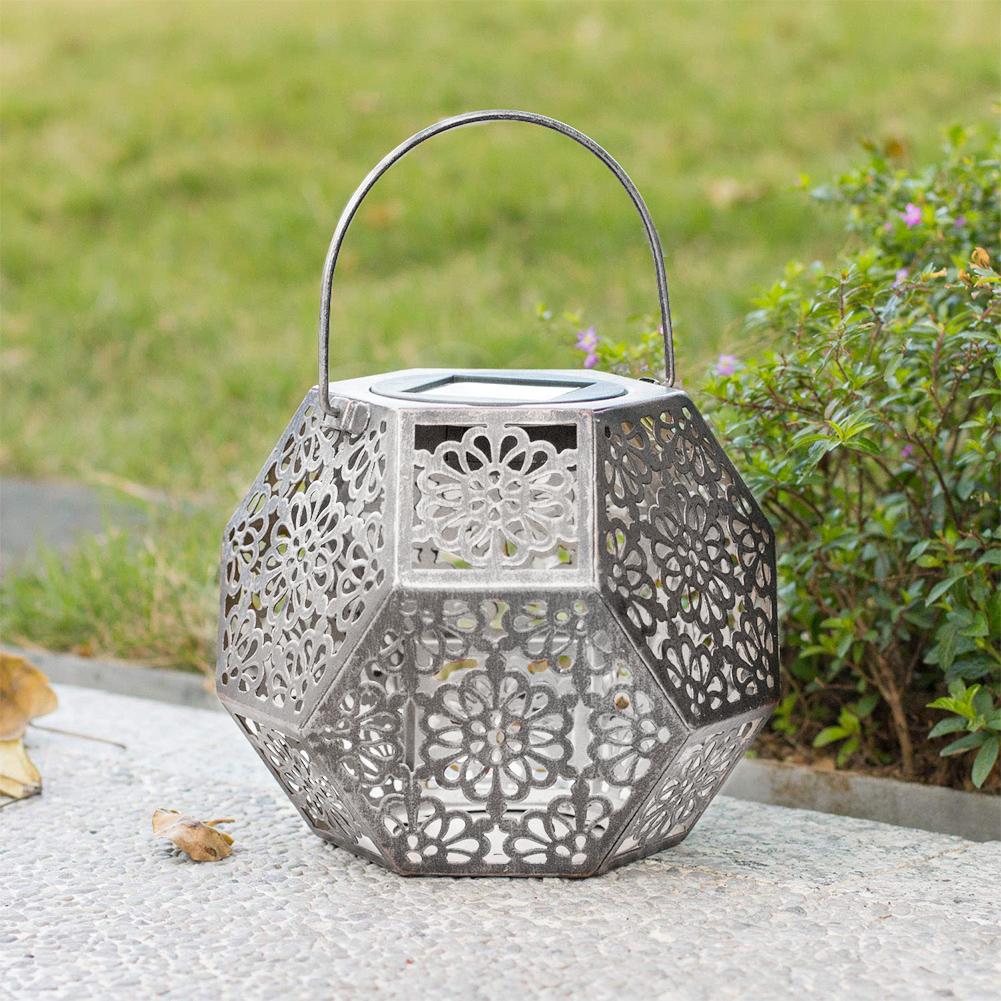 Solar Garden Lantern Geometric Modern Outdoor LED