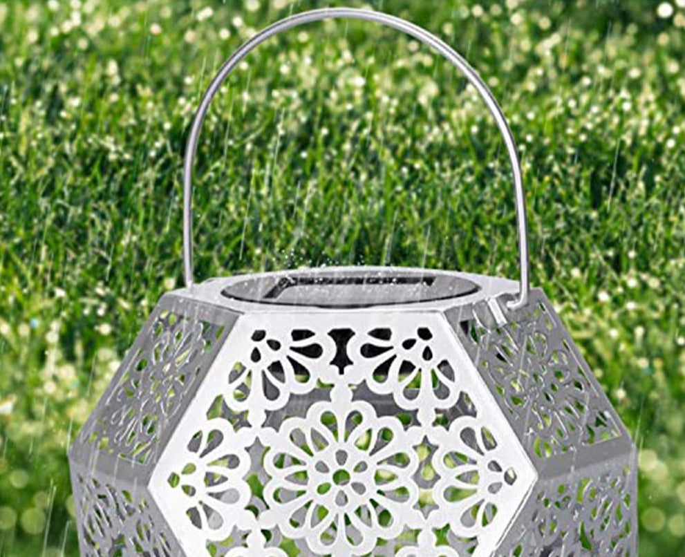 Solar Garden Lantern Geometric Modern Outdoor LED
