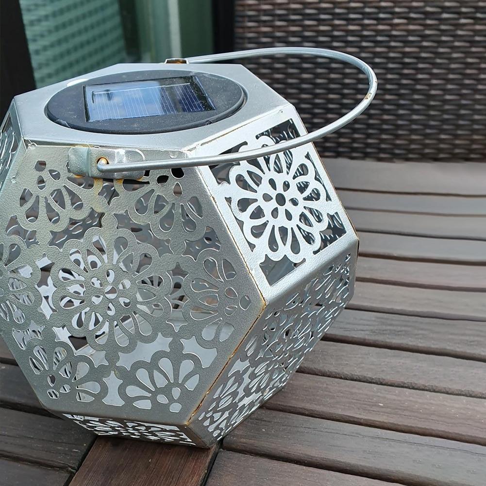 Solar Garden Lantern Geometric Modern Outdoor LED
