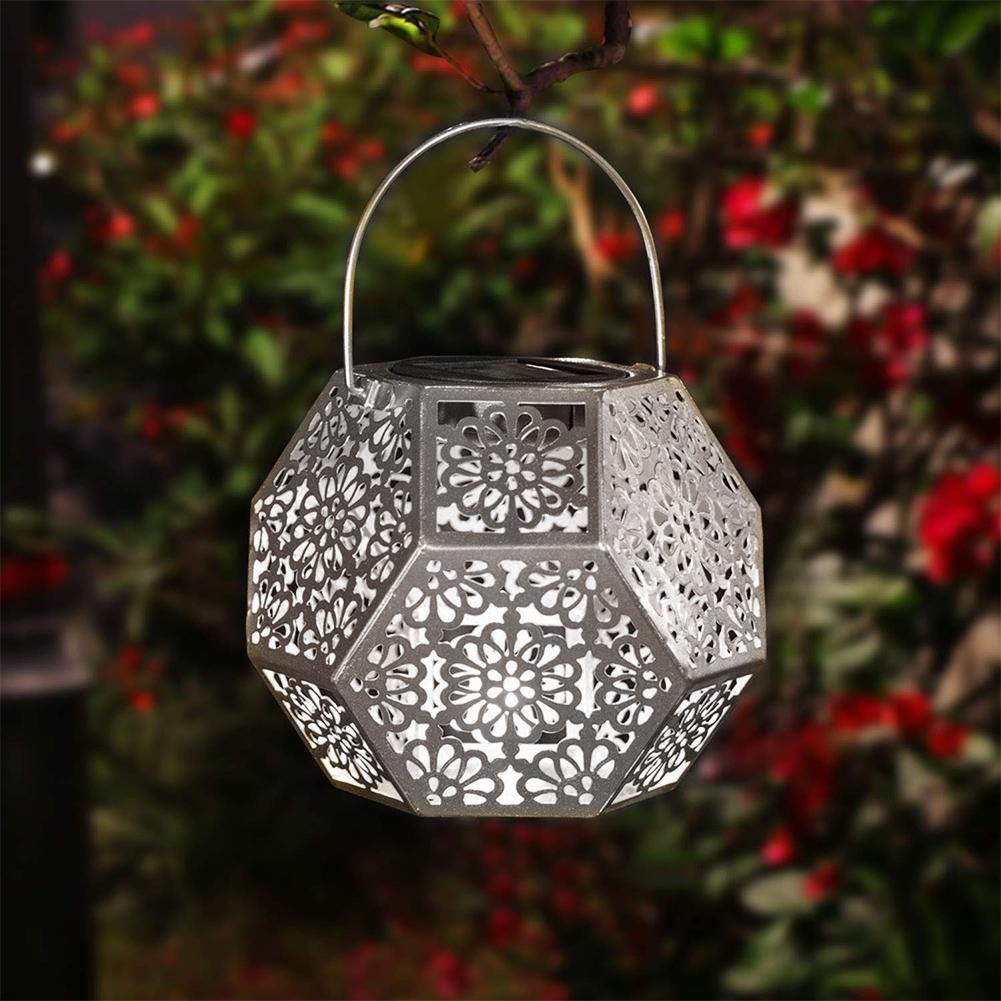 Solar Garden Lantern Geometric Modern Outdoor LED