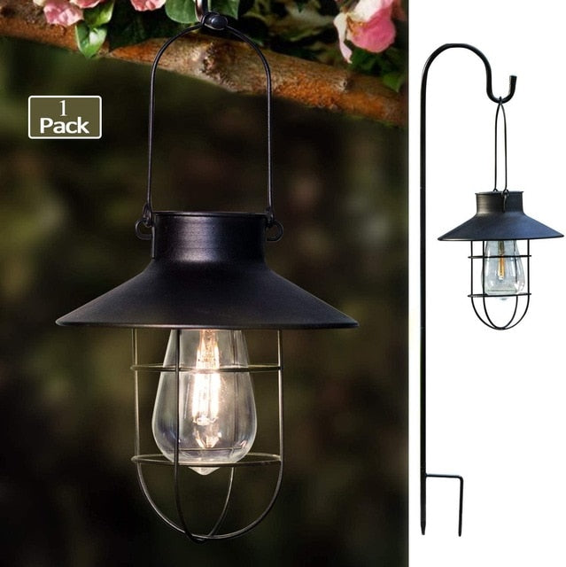 Solar Garden Lantern Modern Hanging Outdoor Light