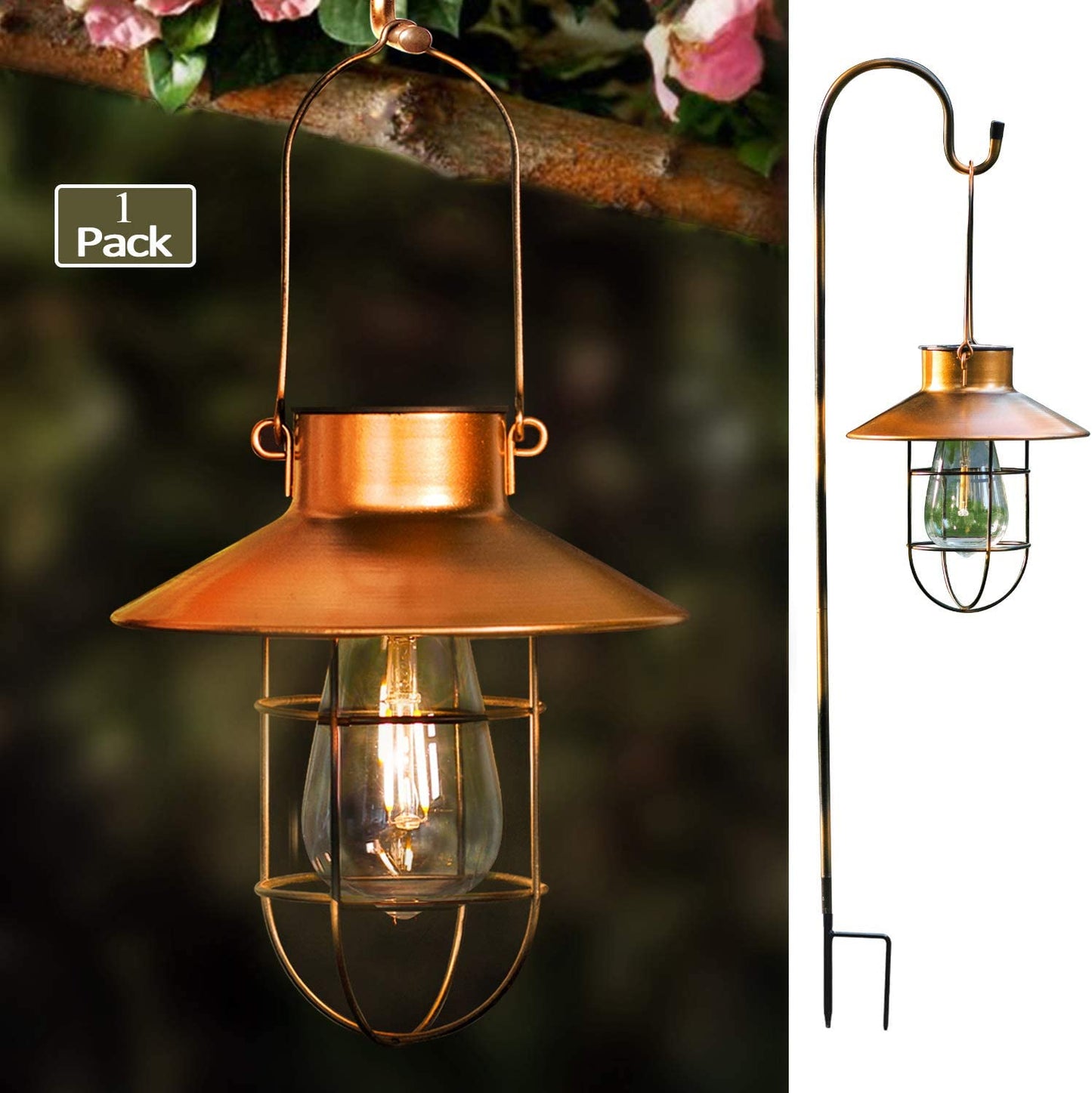 Solar Garden Lantern Modern Hanging Outdoor Light