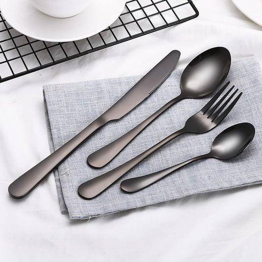 Cutlery Set – Stainless Steel, Matte Black Cutlery