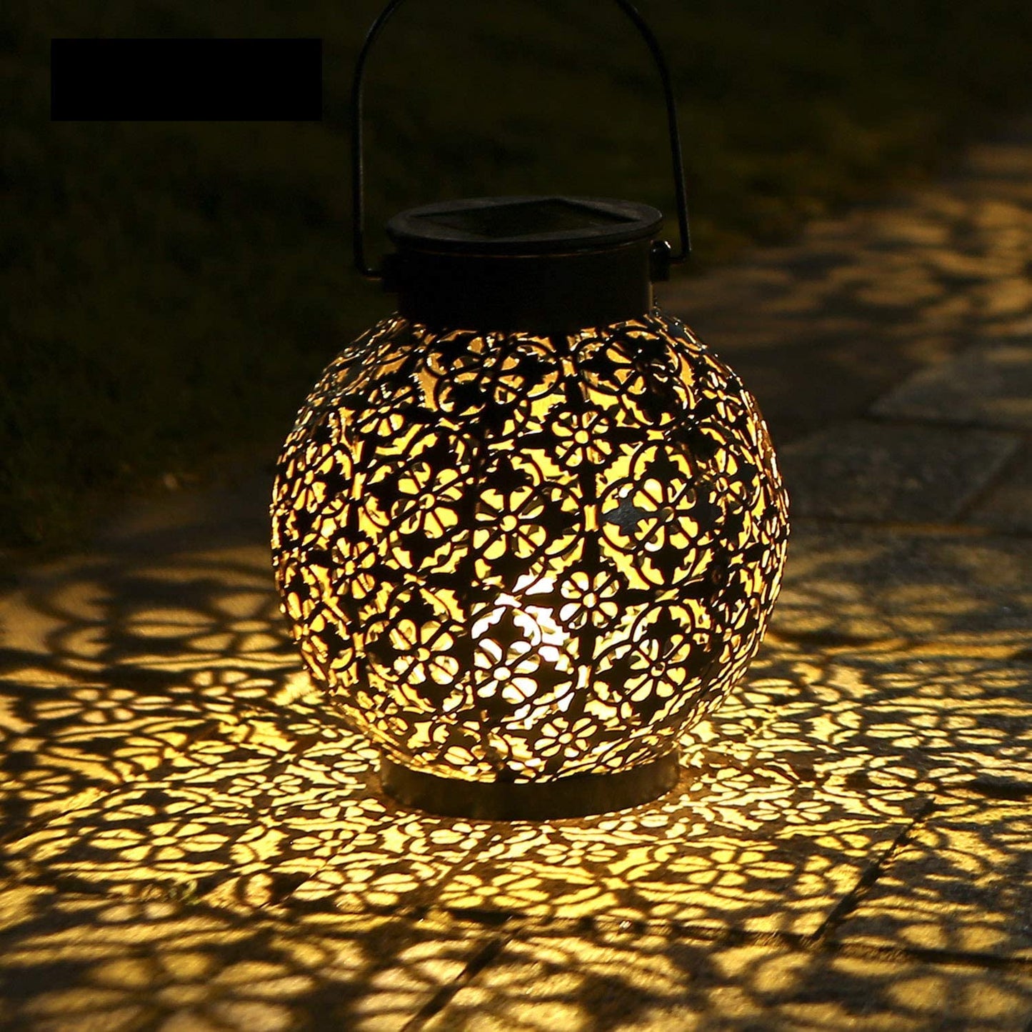 solar garden lantern vintage metal waterproof outdoor