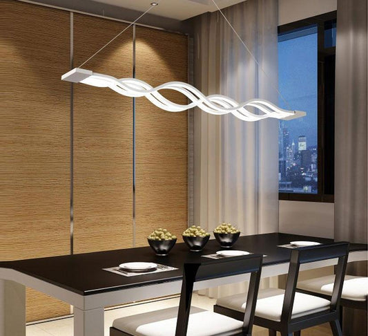 Chandelier – LED Wave Modern Aluminum, Dining Room
