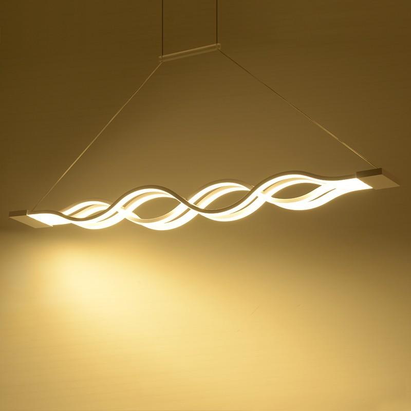 LED Wave Chandelier, Modern Aluminum Ceiling Light for Living Room Dining