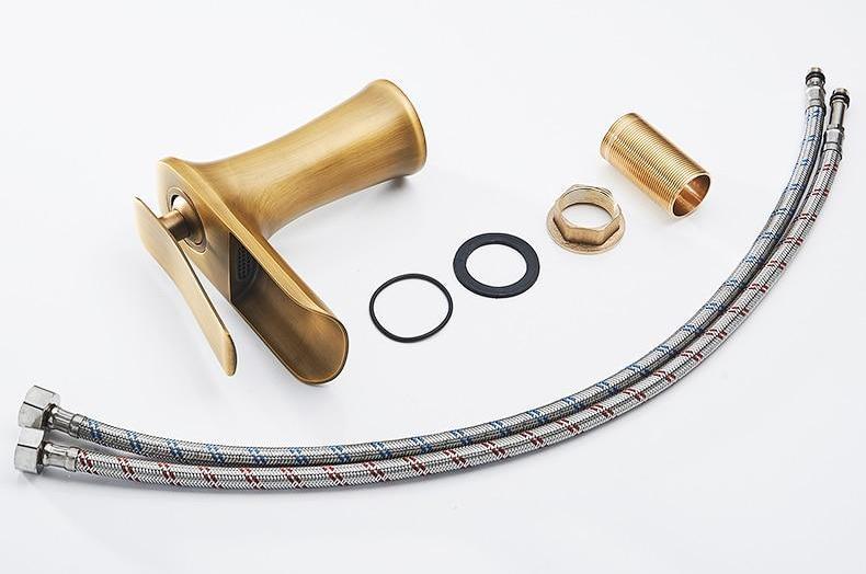 Bathroom Faucet Single Handle Waterfall Brass