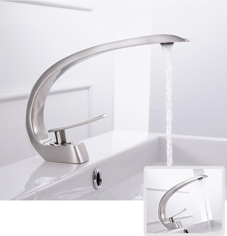 Bathroom Faucet Modern Brass Single Handle Crane Design