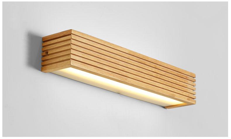 Nordic Thin-Plank Wood Wall Lamp, Acrylic LED Sconce for Bedroom Living Room