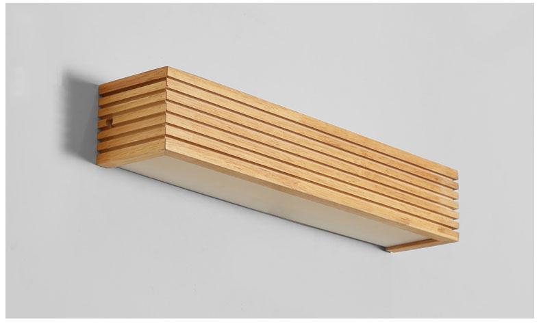 Nordic Thin-Plank Wood Wall Lamp, Acrylic LED Sconce for Bedroom Living Room