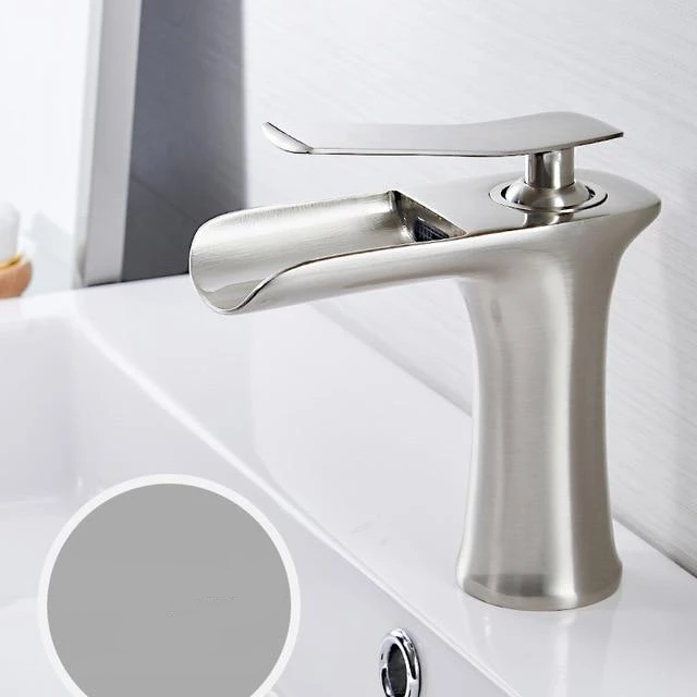 Bathroom Faucet Single Handle Waterfall Brass