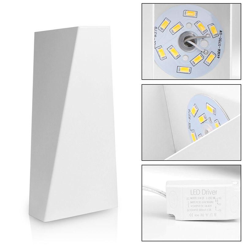 Geometric Iron Wall Sconce, Modern LED Lamp for Living Room Bedroom