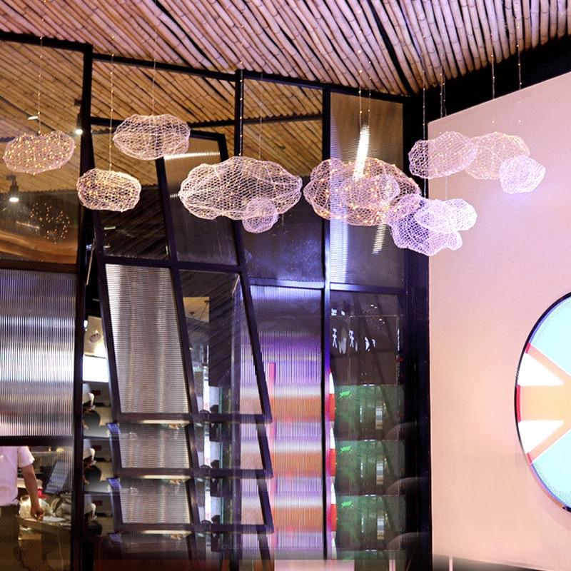 Art Deco Starlight Cloud Chandelier, LED Iron Ceiling Lamp for Living Room