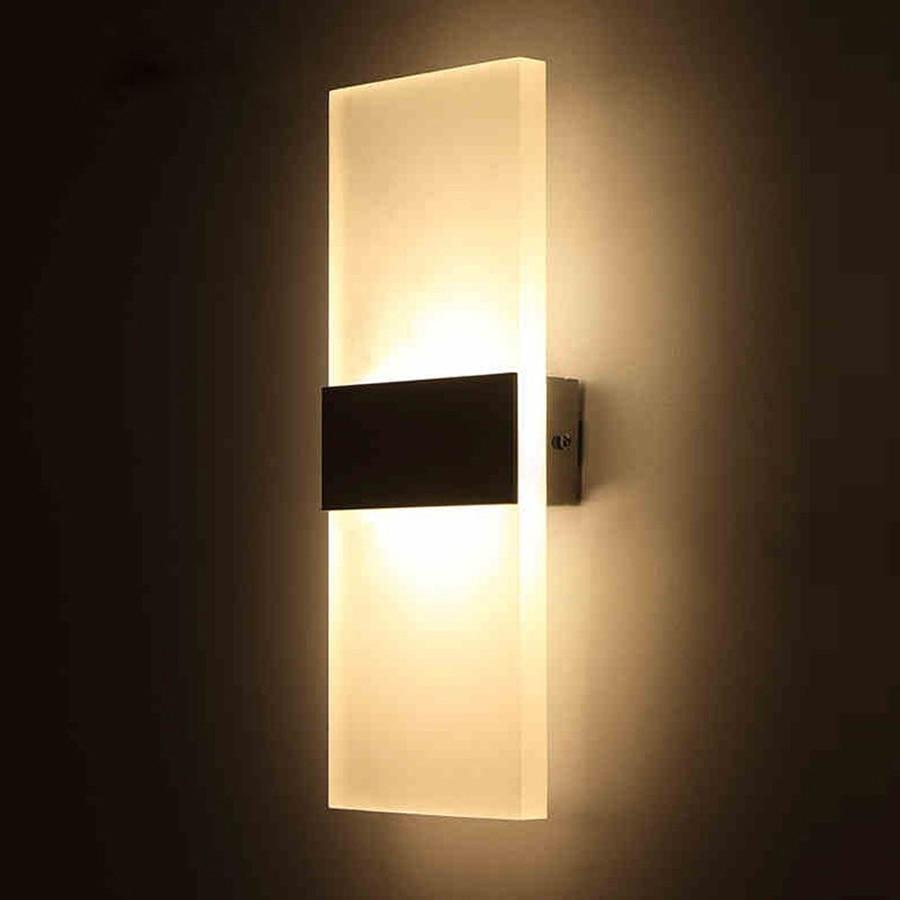 Modern Acrylic Strip LED Wall Sconce, Cool White Light for Bedroom Hallway