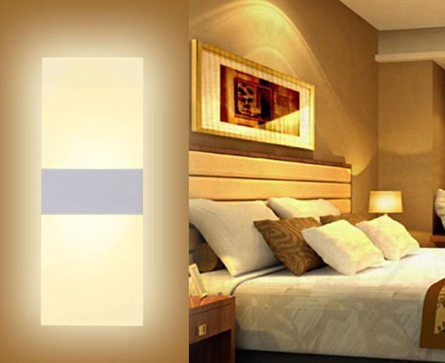Modern Acrylic Strip LED Wall Sconce, Cool White Light for Bedroom Hallway