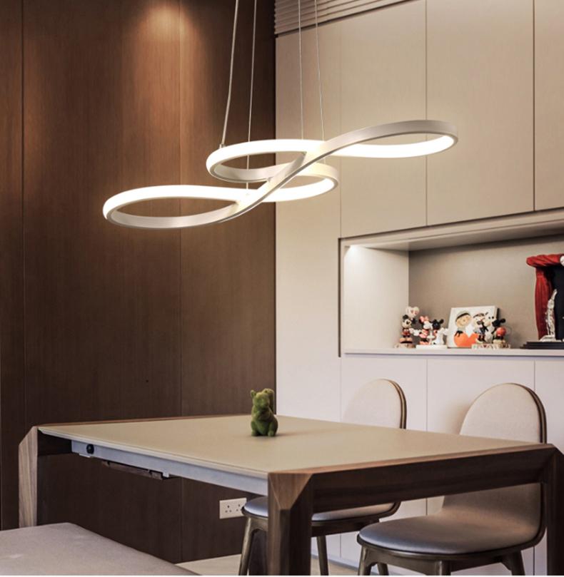 Infinity Ring Chandelier, Minimalist Acrylic Aluminum Art Deco for Living Room