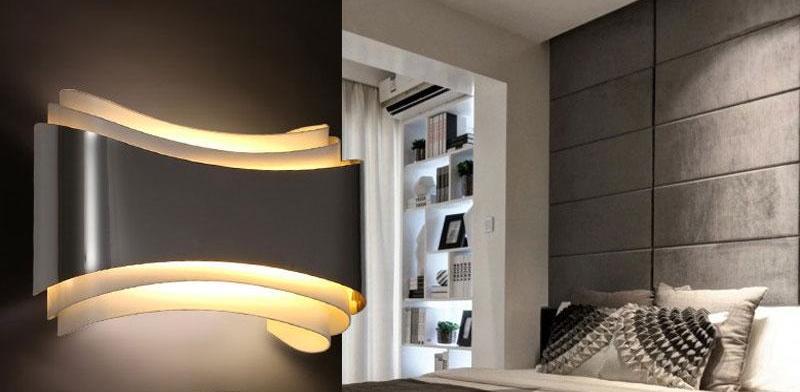 Modern LED Curved Wall Sconce, Stainless Steel Warm White for Living Room