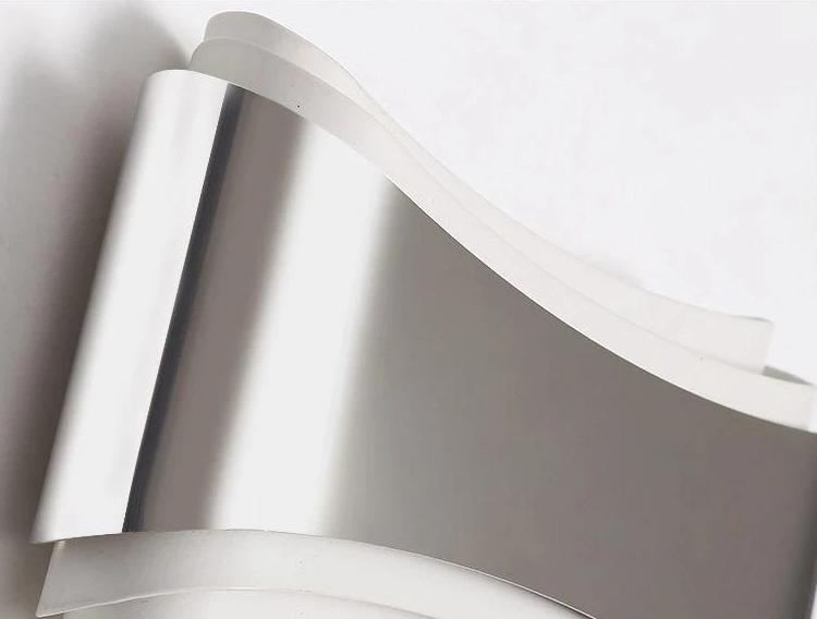 Modern LED Curved Wall Sconce, Stainless Steel Warm White for Living Room