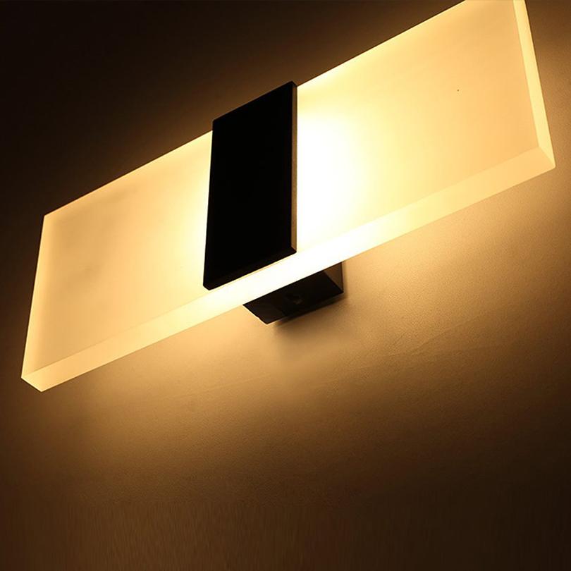 Modern Acrylic Strip LED Wall Sconce, Cool White Light for Bedroom Hallway