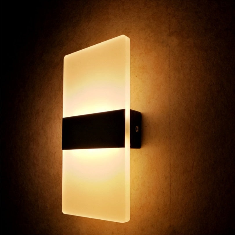 Modern Acrylic Strip LED Wall Sconce, Cool White Light for Bedroom Hallway
