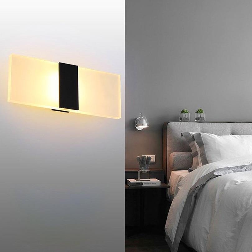 Modern Acrylic Strip LED Wall Sconce, Cool White Light for Bedroom Hallway