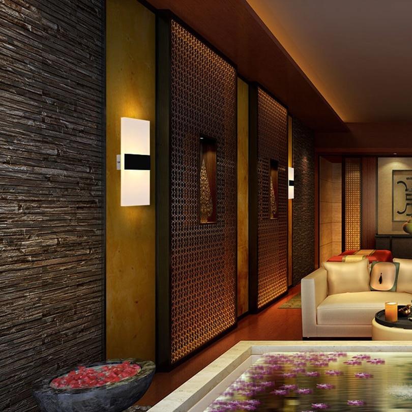 Modern Acrylic Strip LED Wall Sconce, Cool White Light for Bedroom Hallway