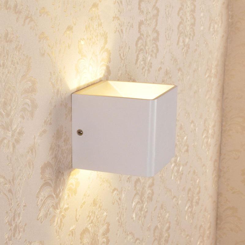 Modern LED Cube Wall Sconce, Up Down Aluminum Lamp for Living Room Bedroom