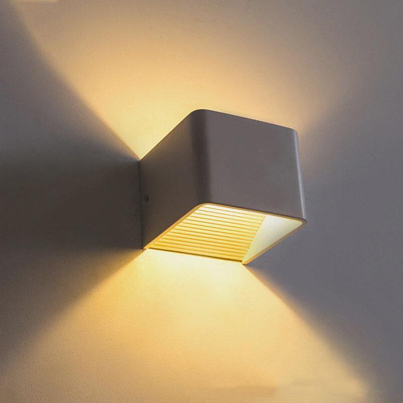 Modern LED Cube Wall Sconce, Up Down Aluminum Lamp for Living Room Bedroom