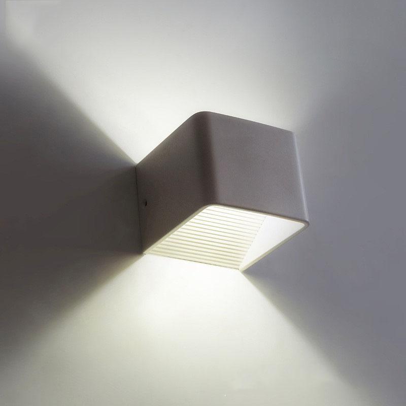 Modern LED Cube Wall Sconce, Up Down Aluminum Lamp for Living Room Bedroom