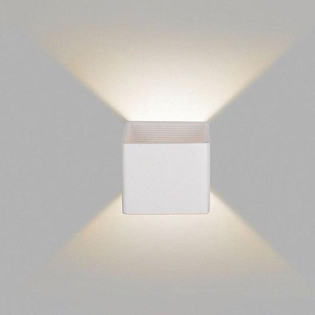 Modern LED Cube Wall Sconce, Up Down Aluminum Lamp for Living Room Bedroom