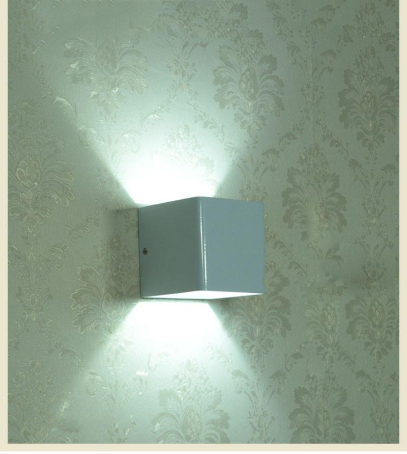 Modern LED Cube Wall Sconce, Up Down Aluminum Lamp for Living Room Bedroom