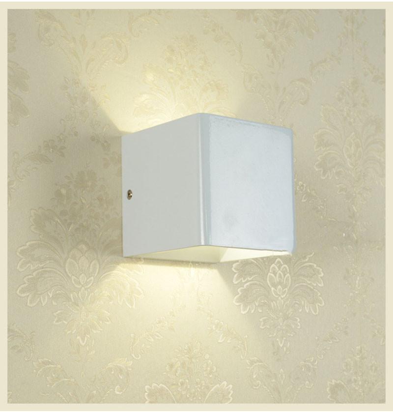 Modern LED Cube Wall Sconce, Up Down Aluminum Lamp for Living Room Bedroom