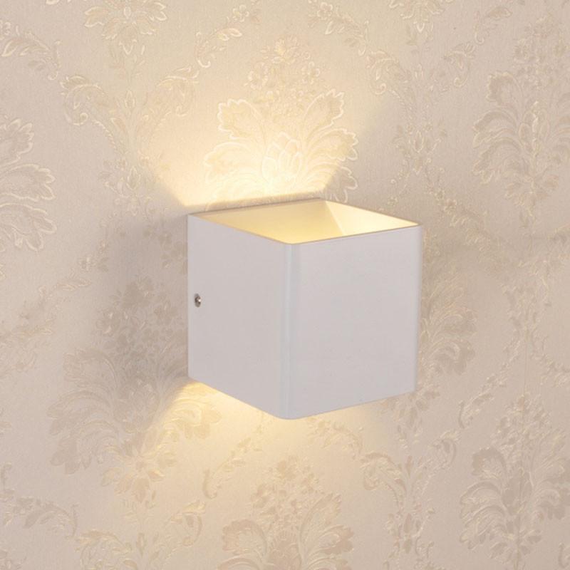Modern LED Cube Wall Sconce, Up Down Aluminum Lamp for Living Room Bedroom