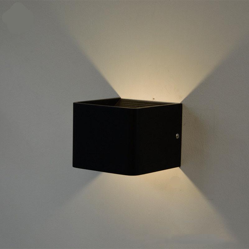 Modern LED Cube Wall Sconce, Up Down Aluminum Lamp for Living Room Bedroom