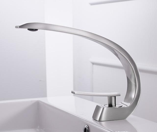 Bathroom Faucet Modern Brass Single Handle Crane Design