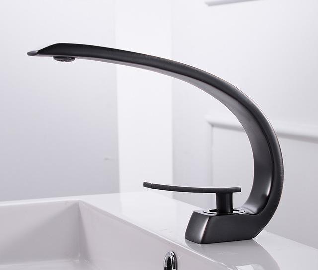 Bathroom Faucet Modern Brass Single Handle Crane Design