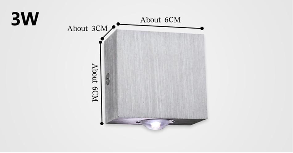 Modern LED Cube Box Wall Lamp, Aluminum Sconce for Bedroom Living Room